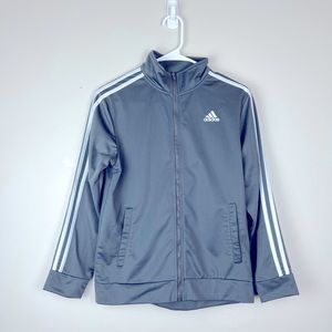 Adidas Three Stripes Grey Track Jacket SZ Youth L 14-16